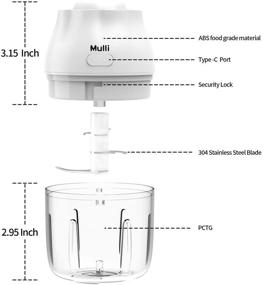 img 3 attached to Powerful Electric Garlic Chopper: Mulli 8.5oz Mini Food Processor for Efficient Vegetable Chopping, Spices & Seasoning Grinding, Portable & Rechargeable for On-The-Go Cooking, BPA Free