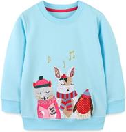 adorable toddler baby girls winter sweatshirts: long sleeve crewneck tops - sizes 3t-8t logo