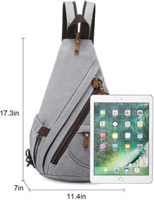 img 3 attached to Canvas Backpack Crossbody Shoulder Charging Backpacks for Casual Daypacks