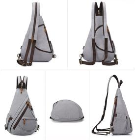 img 2 attached to Canvas Backpack Crossbody Shoulder Charging Backpacks for Casual Daypacks