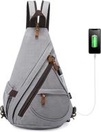 canvas backpack crossbody shoulder charging backpacks for casual daypacks logo