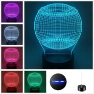 dowbier 3d illusion multi-colored usb sleeping night light desk lamp room decoration - baseball логотип