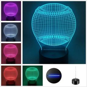 img 4 attached to DowBier 3D Illusion Multi-Colored USB Sleeping Night Light Desk Lamp Room Decoration - Baseball