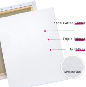 img 2 attached to 🎨 Value Pack of 6 Stretched Artist Canvases, 12"x16", Miracle Black, Blank White Canvases for Painting, Primed Cotton Large Art Canvas Set, Ready-to-Paint Art Supplies