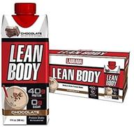 🍫 labrada lean body chocolate protein shake - 40g protein, whey blend, 0 sugar, gluten free, 22 vitamins & minerals (pack of 12), recyclable carton & lid logo