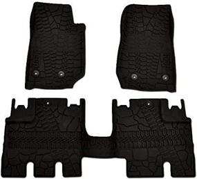 img 4 attached to 🧹 Mopar 82213860 Jeep Wrangler Unlimited 4-Door Black All-Weather 3-Piece Floor Mat Set: Ultimate Protection for Your Jeep!