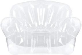 img 3 attached to 🪑 Transparent Clear Inflatable Chair/Sofa Seat for Kids and Teen Girls Room - Comfortable Indoor/Outdoor Furniture for Swimming Pool, Home, Dorm, Yard, Parties & Events - Waterproof, Holds up to 220lbs