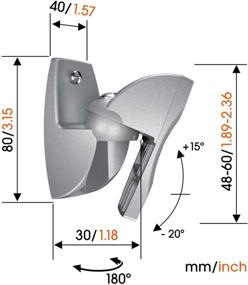 img 1 attached to Крепление на стену для динамика Vogel's 8105004 - набор из 2 шт., универсальное, серебряное, подходит для спутниковых динамиков VLB500S.