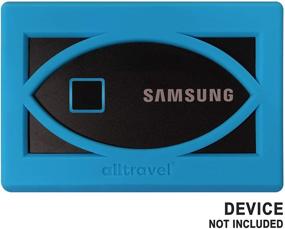 img 3 attached to 🔵 Защитный бампер для Samsung T7/T7 Touch SSD - небесно-голубой, антиударный дизайн, прочный и прочный