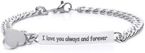 img 4 attached to Defusky Bracelets Engraved Inspirational Stainless