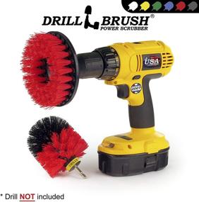 img 1 attached to 🔧 Outdoor Drill Brush - Cleaning Supplies for Decks, Bird Baths, Patio Furniture, Garden Statues, Water Fountains, Ponds, Scrubbing Mold, Grout, Marble, Concrete, and Bricks