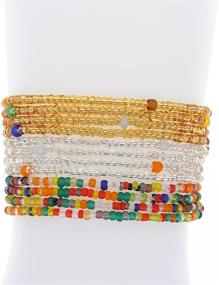 img 1 attached to 💫 Elastic African Bracelet for Women - Vibrant and Colorful Jewelry