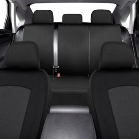 img 3 attached to 🚗 Enhance Your Ride with Road Comforts Full Set Car Seat Covers – Low Back, Airbag Compatible, Universal Fit for Car, Truck, SUV, Vans – Made with Jacquard Fabric and Polyester (Black)