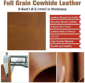 img 3 attached to 🔖 Premium Full Grain Leather Sheet (12"x12") for Crafts - Tooling Leather Square 1.8-2.1mm Thick - Cowhide Hide Piece for Crafting Projects