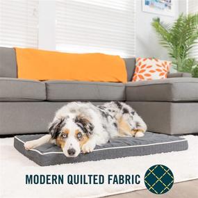 img 3 attached to 🐶 Premium Quilted 3” Memory Foam Dog Mat: Soft, Washable Bed Cover, Crate Mat, Calming Bed - Nonslip Bottom | Two Style Options: Mat & Couch