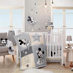 img 1 attached to 🐭 Disney Baby Mickey Mouse Gray and Yellow Celestial Fitted Crib Sheet - Lambs & Ivy