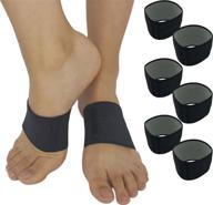 ultimate plantar fasciitis brace arch supports: relief for foot & heel pain, sore heels, spurs, flat feet, high arches. copper infused compression sleeves & splint bands. logo