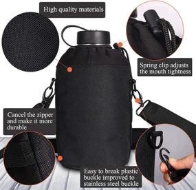 img 2 attached to 🧴 SENDESTAR Water Bottle Sleeve/Pouch: Convenient Shoulder Strap for 64 Oz Wide Mouth Bottle