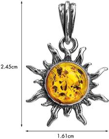 img 1 attached to 🌞 Sunny Delight: Ian and Valeri Co. Amber Sterling Silver Small Sun Pendant