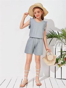 img 2 attached to Kimoda Rompers Jumpsuit Playsuit Outfits Girls' Clothing for Jumpsuits & Rompers