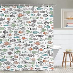 img 2 attached to RosieLily Colorful Fishes Shower Curtain: Fun, Cartoon Ocean Animals Design for Kids Bathroom - Waterproof, 72 x 84 Inch