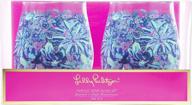 stylish lilly pulitzer blue acrylic stemless wine glass set for high maintenance wine lovers - 2 glasses, 16 ounces! логотип