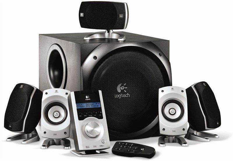 logitech thx certified digital surround speaker 로고