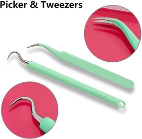 img 1 attached to 🛠️ Green Silicone Weeding Tools Kit - iVyne Berry, Suction Scrap Collector, Craft Tweezer, Weeder - Ideal Vinyl Weeding Tool Set for Cricut, Silhouette & Scrap Storage