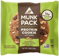 munk pack oatmeal raisin spice protein cookie - 16g protein, soft baked, vegan, gluten, dairy, and soy free - 6 pack logo