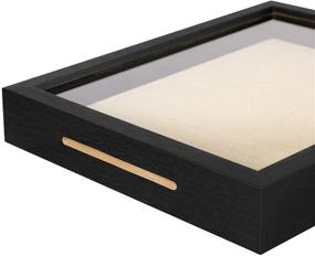 img 2 attached to 🖼️ SONGMICS Shadow Box Frame, 8 x 10 inch Picture Display Case with Top Slot and Stick Pins, Linen Fabric Backing, Glass Front, MDF Border - Black URPF007B01