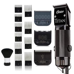 img 4 attached to Oster Titan Model #76076-310 Heavy Duty Clipper: Detachable Blade with Bonus Accessories - 00000 Blade, 10 Guide Comb Set, Neck Duster