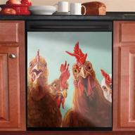 🐔 mlgb chicken dishwasher cover: decorative magnet cover for rooster dishwasher door, hen sticker, magnetic dishwasher panel decals for kitchen логотип