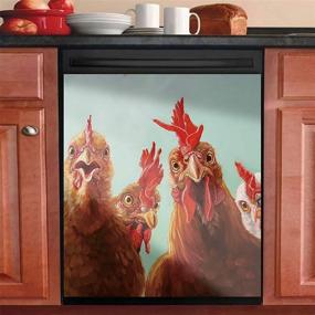 img 4 attached to 🐔 MLGB Chicken Dishwasher Cover: Decorative Magnet Cover for Rooster Dishwasher Door, Hen Sticker, Magnetic Dishwasher Panel Decals for Kitchen