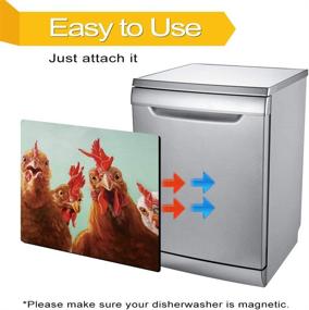 img 2 attached to 🐔 MLGB Chicken Dishwasher Cover: Decorative Magnet Cover for Rooster Dishwasher Door, Hen Sticker, Magnetic Dishwasher Panel Decals for Kitchen