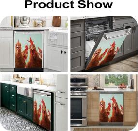 img 1 attached to 🐔 MLGB Chicken Dishwasher Cover: Decorative Magnet Cover for Rooster Dishwasher Door, Hen Sticker, Magnetic Dishwasher Panel Decals for Kitchen