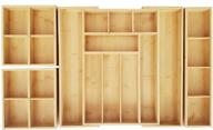 🎍 bamboo drawer organizer for kitchen utensils, adjustable cutlery tray/flatware/silverware holder, jewelry. wood drawer divider and organizer by ezzix. логотип