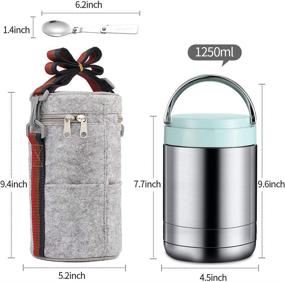 img 3 attached to ArderLive 42oz Insulated Food Jar - Lunch Thermos with Spoon, Leak Proof Stainless Steel Lunch Containers for School, Office, Picnic, Travel, Outdoors - Light Blue