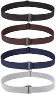 👗 invisible women's stretch belt 4-pack – no show elastic web strap belt with flat buckle for jeans, pants, and dresses logo