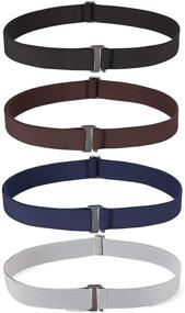 img 4 attached to 👗 Invisible Women's Stretch Belt 4-Pack – No Show Elastic Web Strap Belt with Flat Buckle for Jeans, Pants, and Dresses