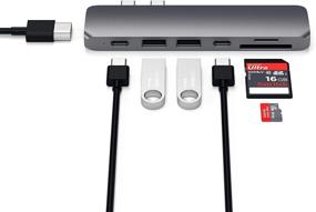 img 1 attached to 💻 Satechi Aluminum Type-C Pro Hub Adapter: 40 Gbps USB-C PD, 4K HDMI, USB-C Data, SD/Micro Card Reader, USB 3.0 - Compatible with MacBook Air/Pro