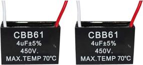 img 2 attached to CompStudio 4UF 450V AC CBB61 Ceiling Fan Capacitor 2 Wire 50/60Hz - Pack of 2