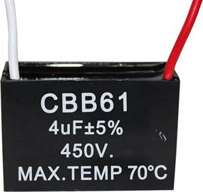 img 1 attached to CompStudio 4UF 450V AC CBB61 Ceiling Fan Capacitor 2 Wire 50/60Hz - Pack of 2