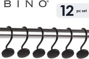 img 2 attached to 🚿 BINO Matte Black Shower Curtain Hooks - Set of 12 Rings for Shower Curtain - Shower Hooks for Curtain Rings