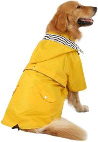img 1 attached to 🌧️ HDE Double Layer Zip Hooded Dog Raincoat for Small to Large Dogs - Waterproof Rain Jacket