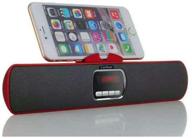 larkoo ultra portable wireles rechargeable handsfree bracket bluetooth speaker stereo system phone holder mount stand for android smartphones and tablets ipad iphone 5s 6 6s 7 8 plus x (red) logo