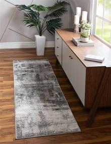 img 4 attached to 🏃 Dark Gray Runner Rug - Unique Loom Sofia Collection - Traditional Vintage - 2' x 7'