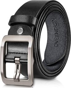 img 4 attached to OVEYNERSIN Genuine Leather Causal Classic Men's Accessories for Belts