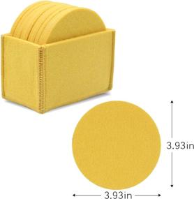 img 1 attached to 🍻 Meffort Inc Yellow Felt Coaster Set – 10 Absorbent Table Coasters with Holder, Ideal for Drinks to Safeguard Furniture & Tables