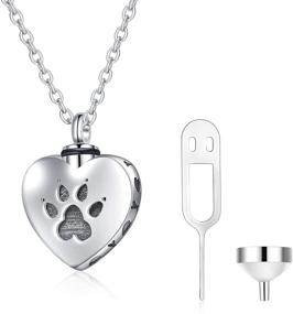 img 4 attached to Sterling Silver Pet Ashes Urn 💎 Necklace with Funnel Filler - WINNICACA Cremation Jewelry