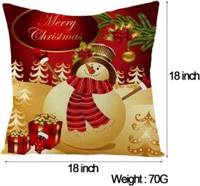 img 1 attached to 🎄 Vibrant Set of 4 Christmas Throw Pillow Covers - Festive Red Decorative Prints on 100% Cotton, Square 18x18 inch Covers for Sofa Bed Couch